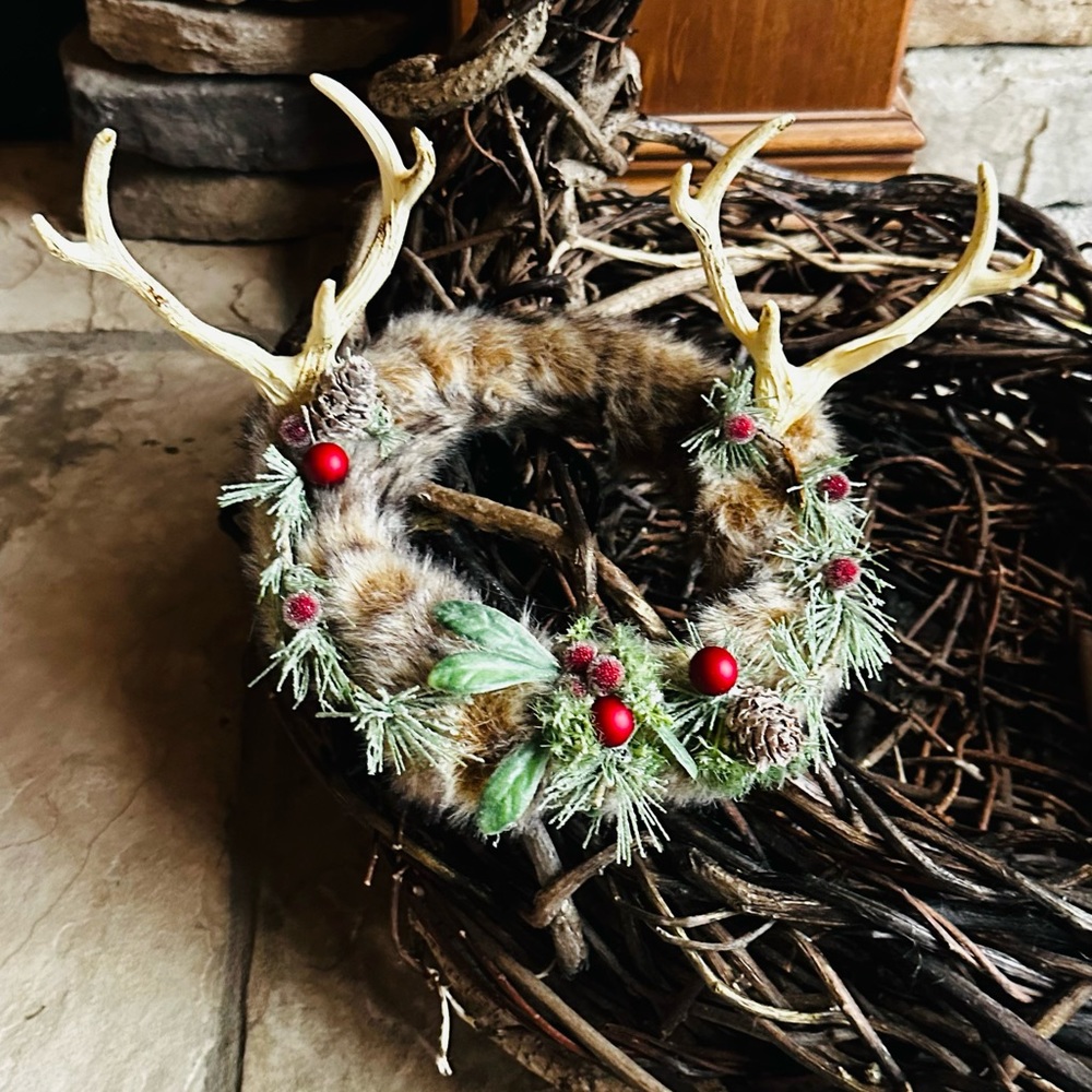 NEW! HANDMADE FAUX FUR REINDEER CROWN FOR CHILDREN BY GREEDY VINES